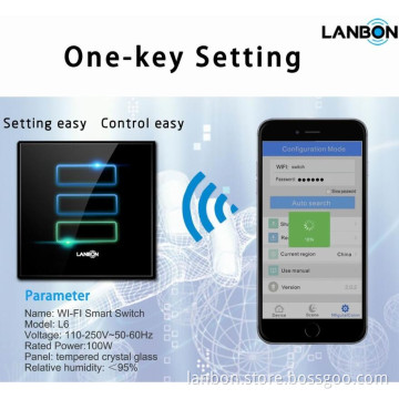 L6 wifi scene switch control all the device by one switch, Android/IOS phone remote control wall swtich